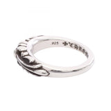 Chrome Hearts, Silver, Size 9, Chrome Hearts Jewelry BABY CLSC FLORAL CRS Ring, 925 Sterling Silver, 2mm, Silver