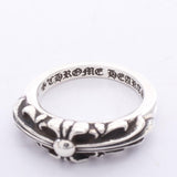 Chrome Hearts, Silver, Size 9, Chrome Hearts Jewelry BABY CLSC FLORAL CRS Ring, 925 Sterling Silver, 2mm, Silver