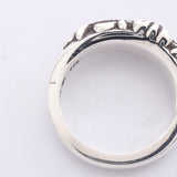Chrome Hearts, Silver, Size 9, Chrome Hearts Jewelry BABY CLSC FLORAL CRS Ring, 925 Sterling Silver, 2mm, Silver