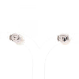 Chrome Hearts x MIKIMOTO, Silver / White, 9mm x 9mm, Chrome Hearts Jewelry CH Plus Earrings, K18WG 18K White Gold / Pearl, 9mm x 9mm, Silver / White