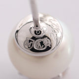 Chrome Hearts x MIKIMOTO, Silver / White, 9mm x 9mm, Chrome Hearts Jewelry CH Plus Earrings, K18WG 18K White Gold / Pearl, 9mm x 9mm, Silver / White