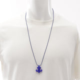 Chrome Hearts, Blue, 76cm, Chrome Hearts Jewelry BS Flare Necklace, Rubber, 29mm x 34mm, Blue