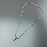 Chrome Hearts, 38cm, Chrome Hearts Jewelry Framed BS Fleur Necklace, SV925 Sterling Silver, 2.4cm x 1.2cm