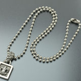 Chrome Hearts, 38cm, Chrome Hearts Jewelry Framed BS Fleur Necklace, SV925 Sterling Silver, 2.4cm x 1.2cm
