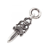 Chrome Hearts, Silver, 1cm x 4cm, Chrome Hearts Jewelry Dagger Charm Pendant Top, 925 Sterling Silver, 10mm x 40mm, Silver