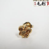 Chrome Hearts, Gold, 0.7cm x 0.8cm, Chrome Hearts Jewelry BS FLEUR Stud Earrings, 22K / 18K Gold, 0.7cm x 0.8cm, Gold