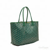 Goyard Saint Louis PM Tote Bag Handbag Green PVC Leather Women's - Pre-owned