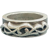 Chrome Hearts, Silver, Size 19, Chrome Hearts Jewelry Double Narrow Vine Band Ring, SV925 Sterling Silver, 8.7mm, Silver