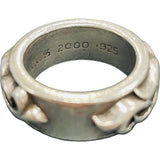 Chrome Hearts, Silver, Size 19, Chrome Hearts Jewelry Double Narrow Vine Band Ring, SV925 Sterling Silver, 8.7mm, Silver