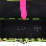 Chrome Hearts, Green x Pink x Silver, 20cm x 8cm, Chrome Hearts Jewelry Roll Haircalf Leather Jewelry Case, 20cm x 8cm, Green x Pink x Silver