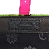 Chrome Hearts, Green x Pink x Silver, 20cm x 8cm, Chrome Hearts Jewelry Roll Haircalf Leather Jewelry Case, 20cm x 8cm, Green x Pink x Silver