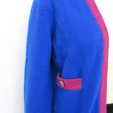 Chanel, Blue/Purple, Size 38, CC Cashmere Knit Jacket Cardigan, Cashmere, 38, Blue/Purple