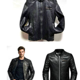Prada, Black, Size 48 (ML), Men's Lambskin Leather Biker Jacket, Lambskin Leather, 48, Black