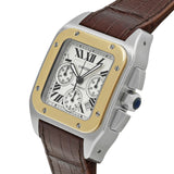 Cartier Santos 100 Chronograph XL W20091X7 Silver Men's Watch - Pre-owned