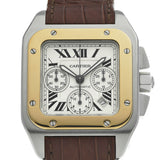 Cartier Santos 100 Chronograph XL W20091X7 Silver Men's Watch - Pre-owned