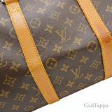 LOUIS VUITTON Monogram Keepall Bandoulière 55 M41414 Boston-Reestäsch mat Schëllerrimm