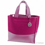 Vintage Furla Handbag, Mixed Materials, With Logo Charm, Purple, Silver, Women's, Brand Vintage