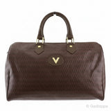 Vintage Mario Valentino MARIO VALENTINO Handbag V Mark Brown Gold Women's