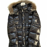 MONCLER ROD, Shiny Black, Size 1, Coyote Fur Jacket, Size 1, Shiny Black