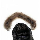 MONCLER ROD, Shiny Black, Size 1, Coyote Fur Jacket, Size 1, Shiny Black
