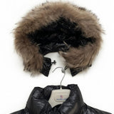 MONCLER ROD, Shiny Black, Size 1, Coyote Fur Jacket, Size 1, Shiny Black