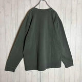 Moncler, Khaki Green, Size XL, Waffle Fabric Patch Logo Long Sleeve T-Shirt, Cotton, Size XL, Khaki Green