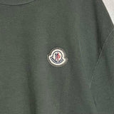 Moncler, Khaki Green, Size XL, Waffle Fabric Patch Logo Long Sleeve T-Shirt, Cotton, Size XL, Khaki Green