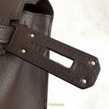 Hermes Kelly 28 Epsom Chocolate Silver Hardware V-shaped 2-Way Bag