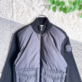 Moncler CARDIGAN TRICOT, Black, Size S, Light Down Collarless Jacket, Down and Feathers, Size S, Black