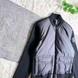 Moncler CARDIGAN TRICOT, Black, Size S, Light Down Collarless Jacket, Down and Feathers, Size S, Black