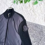 Moncler CARDIGAN TRICOT, Black, Size S, Light Down Collarless Jacket, Down and Feathers, Size S, Black