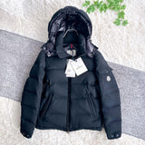 Moncler Montgenevre, Black, Size 0 (XS), Down Jacket, Wool Nylon Down Feather, Size 0, Black