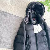 Moncler Montgenevre, Black, Size 0 (XS), Down Jacket, Wool Nylon Down Feather, Size 0, Black