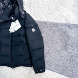 Moncler Montgenevre, Black, Size 0 (XS), Down Jacket, Wool Nylon Down Feather, Size 0, Black