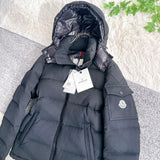 Moncler Montgenevre, Black, Size 0 (XS), Down Jacket, Wool Nylon Down Feather, Size 0, Black