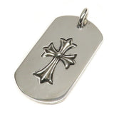 Chrome Hearts, Silver, 2.84cm x 5.55cm, Chrome Hearts Jewelry Cutout Tiny Cross Large Dog Tag Pendant, 925 Sterling Silver, 2.84cm x 5.55cm, Silver