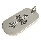 Chrome Hearts, Silver, 2.84cm x 5.55cm, Chrome Hearts Jewelry Cutout Tiny Cross Large Dog Tag Pendant, 925 Sterling Silver, 2.84cm x 5.55cm, Silver