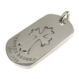 Chrome Hearts, Silver, 2.84cm x 5.55cm, Chrome Hearts Jewelry Cutout Tiny Cross Large Dog Tag Pendant, 925 Sterling Silver, 2.84cm x 5.55cm, Silver