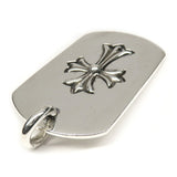 Chrome Hearts, Silver, 2.84cm x 5.55cm, Chrome Hearts Jewelry Cutout Tiny Cross Large Dog Tag Pendant, 925 Sterling Silver, 2.84cm x 5.55cm, Silver