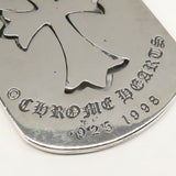Chrome Hearts, Silver, 2.84cm x 5.55cm, Chrome Hearts Jewelry Cutout Tiny Cross Large Dog Tag Pendant, 925 Sterling Silver, 2.84cm x 5.55cm, Silver