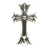 Chrome Hearts, Silver, 4.6cm x 8.0cm, Chrome Hearts Jewelry Double CH Cross Large Necklace Pendant Top, Sterling Silver 925, 4.6cm x 8.0cm, Silver