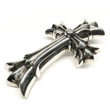 Chrome Hearts, Silver, 4.6cm x 8.0cm, Chrome Hearts Jewelry Double CH Cross Large Necklace Pendant Top, Sterling Silver 925, 4.6cm x 8.0cm, Silver