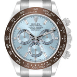 Rolex Daytona 116506A Herrenuhr aus Platin mit eisblauem Diamantzifferblatt