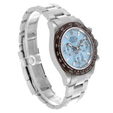Rolex Daytona 116506A Herrenuhr aus Platin mit eisblauem Diamantzifferblatt