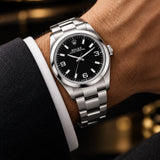 Rolex Oyster Perpetual 77080 Black Dial Stainless Steel Watch