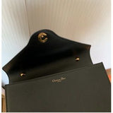 Christian Dior Black Leather Handle Bag 3D CD Logo Lock