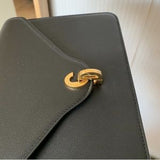 Christian Dior Black Leather Handle Bag 3D CD Logo Lock