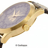GUCCI G-TIMELESS Brown Leather Strap Women's Watch YA1264068A